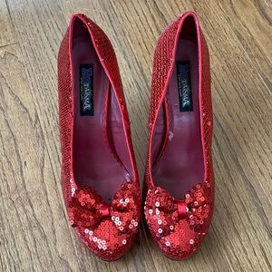 Red Sequin High Heels - Think Dorothy!